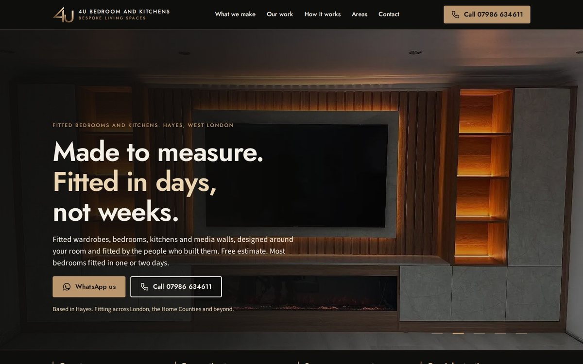4U Bedroom and Kitchens website