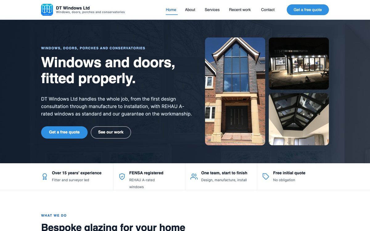 DT Windows Ltd website